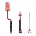 GmeDhc Baby Bottle Brush, 3PCS Silicone Bottle Cleaner Brush, Bottle Brushes for Cleaning, Teat Brush, Straw Cleaner, 360° Rotatable Long Handle, Ideally Suited for Cleaning Bottle Teats, Pink