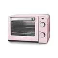 Green Life Mini Oven, Pink, Healthy Ceramic Nonstick, Compact Size, Bake, Broil, Toast, Pizza Capability, Aluminized Stainless Steel Baking Rack, Chromed Steel Pan Handle