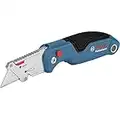 Bosch Professional Universal Folding Knife with Blade Compartment in Metal Handle (incl. Two Replacement Blades, in Blister Packaging)