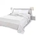 Lenzuola Matrimoniali Completo, Materiale 100% Puro Cotone, Lenzuola e 2 Federe da Letto, Biancheria da Letto Tinta Unita, bianco