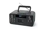 MUSE Radio portatile DAB+ con lettore CD Bluetooth, lettore CD, FM, ingresso auricolari, AUX-In, display LCD, streaming musicale, nero (M-182DB)