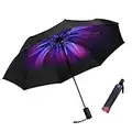 LLanxiry Compact Travel Umbrella,Windproof Waterproof Stick Umbrella Protection Golf Umbrellas(Orchid)