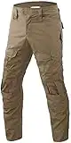 Uugood Pantalones Tácticos Hombre BDU G3 Multicámara Multi-Bolsillos Camuflaje Combat Pantalones Pantalones Militares Uniforme Multicam de Caza Paintball Airsoft Disparo (Caqui, L)