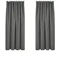 Deconovo Grey Blackout Curtains Thermal Curtains Super Soft Pencil Pleat Blackout Curtains Bedroom 46 x 54 Drop Inch Light Grey Two Panels