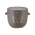 Yum Asia Tsuki Mini cuiseur à riz avec bol en céramique Shinsei (2,5 tasses, 0,45 litre) 5 fonctions de cuisson du riz, 2 fonctions multicuiseur, affichage LED caché, 220-240V (Pebble Grey)