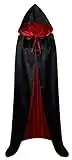 VGLOOK Unisex Christmas Halloween Witch Party Reversible Hooded Adult Vampires Cape Cloak (Black/red)