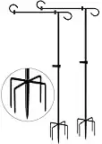 Koutemie Extra hohe Gartenflaggenständer, Stange, mit 5 Zinken, für 30,5 x 45,7 cm Außenfahnen, Dekoration, Mattschwarz, 2 Packungen