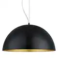 EGLO Lampada a sospensione Gaetano 1, lampada a sospensione uno punto luce, lampada a sospensione in acciaio, nero, oro, attacco E27, diametro 53 cm