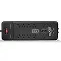 Digital Energy 25-ft Heavy Duty 10-Outlet 3500 Joules Surge Protector Power Strip 25 Foot Long Extension Cord Two USB Charging Ports Coaxial Phone Protection ETL Listed. 15 AMP Black