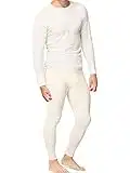 Place and Street Men’s Cotton Thermal Underwear Set Shirt Pants Long Johns White