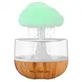 Weljoy Zen Lluvia Nube Luz nocturna Aromaterapia Aceites Difusor Micro Humidificador Fuente de escritorio Mesita de noche Dormir Relajante Estado de ánimo Sonido de gota de agua (Blanco)