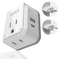 Ceptics Italy, Chile, Rome Power Plug Adapter Travel Set, 20W PD & QC, Safe Dual USB & USB-C 3.1A - 2 USA Socket - Compact - Use in Lybia, Tunisia, Uruguay Includes Type C, Type L Swadapt Attachments
