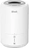 Levoit Humidifier for Bedroom, Top Fill Cool Mist Humidifiers for Plants, Baby, Air Humidifier with Intelligent Sleep Mode, Essential Oil Difusser, Filterless, BPA Free, Dual 100, White