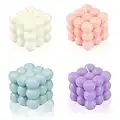 XiYee 4 PCS Velas de Burbujas Sostenible Bubble Vela de Cera de Soja Natural, Velas Hogar Decorativas Navidad San Valentín Cumpleaños Regalo