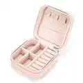 Berkelen Caja Joyero Pequeña, Portátil Joyero Viaje Cajas para Joyas Mini Organizador de Joyero para Mujer Niña Caja Joyero Accesorios para Anillos, Aretes, Pendientes, Pulseras y Collares, Rosado