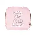 Miamica Travel Laundry Bag, Wash, Dry, Fold, Repeat, Pink, One Size, Travel Laundry Bag, Wash, Dry, Fold, Repeat