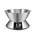 CHILIZZLE Food Scale with 304 Stainless Steel Bowl, Measures Liquids and Dray Ingredients, Digital Kitchen Weight Scale for Cooking or Baking