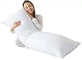 WhatsBedding Full Body Pillow Insert - Body Pillows for Adults - Breathable Long Side Pillow for Sleeping (20×54 inch) - White