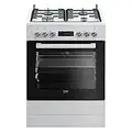 Beko b300 FSM62320DWS Electric Cooker with Gas Hob, B300, 72 Litre Oven Volume, 8 Heating Types, Multi-Dimensional Cooking [Energy Class A]