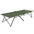 SONGMICS Cama Plegable Camping, Cama Camping, 206 x 75 x 45 cm, 110 kg Capacidad de Carga, Viaje Exterior, Verde Militar GCB25J