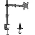 BONTEC Soporte Monitor Único para Pantalla de 13”-32”, Brazo Monitor Mesa de Rotación Giratorio de Inclinación Ajustable en Altura, Soporte Monitor Escritorio hasta 8 kg, Vesa 75/100 mm