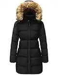 WenVen Women's Winter Thicken Puffer Coat with Fur Removable Hood (Black-3,2XL)