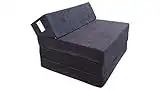 Natalia Spzoo Matelas lit Fauteuil futon Pliable Pliant Choix des Couleurs - Longueur 200 cm (0001-Noir)