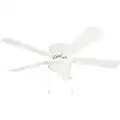 Portage Bay 50254 Hugger 52" White West Hill Ceiling Fan with Bowl Light Kit