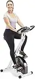 Marcy Foldable Upright Exercise Bike, 8 Resistance Levels, Adjustable Seat, LCD Monitor