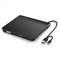 BEVA Externes CD DVD Laufwerk, USB 3.0 & Type C CD Laufwerk Tragabar USB C CD DVD Drive CD Player CD Brenner, für PC Laptop Desktop mit Win10/XP/Win 7/Win 8, Laptop, Mac, MacBook Air/Pro