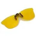 Long Keeper Gafas de Sol Polarizadas con clip Sin Montura Gafas Conducir Noche de Hombre Mujer ANTI-UV400 (Amarillo)