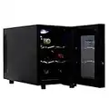 Koolatron Urban Series 6 Bottle Wine Cooler, Black, Thermoelectric Wine Fridge, 0.65 cu. ft. (16L), Freestanding Wine Refrigerator for Small Kitchen, Apartment, Condo, RV