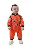 LXKIKMM Baby Toddler Boy Astronaut Costume Space Suit Cosplay Party Jumpsuit Halloween Rompers,Orange 18-24 Months