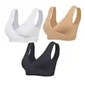 Lemef Nursing Sleep Bras Wirefree Maternity Breastfeeding Bras 3 Pack