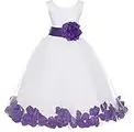 ekidsbridal White Floral Rose Petals Flower Girl Dress Birthday Girl Dress Junior Flower Girl Dresses 302s 6