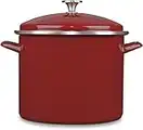 Cuisinart EOS126-28R Chef's Classic Steel Cover Enamel-Stockpot, 12-Quart, Red