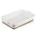 HVH Teglia grande per forno, 9 x 13 teglie da forno in ceramica, per lasagne e lasagne, per casseruole, 13 x 9, teglia da forno in ceramica, 9 x 13 cm, colore: bianco