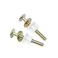 2Pcs Toilet Seat Screws, Steel Toilet Seat Hinge Bolts and Nuts, Heavy Duty Toilet Seat Fastener with Plastic Nuts and Metal Washers, Toilet Hardware Replacement for Top Mount Toilet Seat Hinges
