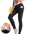 Sudation Pantalon Amincissante Ventre Plat Maigrir Leggings Poches Sauna Suit Shapewear Costume D'entraînement Taille Haute Formateur Shaper Exercice Fitness Gym Yoga Sport Femme