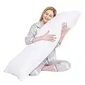 YUGYVOB Cooling Body Pillow for Adults- Satin Stripe Long Pillow for Bed, Full Body Pillow Insert, Fluffy & Firm, 20x54 Inch