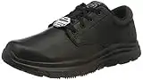 Skechers Men's Flex Advantage Slip Resistant Work Uniform Dress Shoe, Black Leather, 11 UK