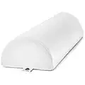 AllSett Health Large Half Moon Bolster Pillow for Legs, Knees, Lower Back and Head, Lumbar Support Pillow for Bed, Sleeping | Semi Roll for Ankle and Foot Comfort - Machine Washable Cover, White