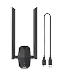 ioGiant AX1800 Antena WiFi USB Largo Alcance WiFi 6 USB Doble Banda Adaptador Red WiFi Inhalambrico 5GHz(1201Mbps) y 2.4GHz(574Mbps) Receptor WiFi USB para PC Sobremesa Ordenador para Windows 11/10