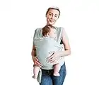 Baby Sling Wrap Premium Carrier Newborn to Toddler | Safety Tested | Nursing Cover | Soft Stretchy Carrier | One Size Fits All | Neutral Colours (Sage)