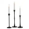 Nuptio Candelabros Negro Mate Portavelas Juego de 3 Candelabros para Velas Cónicas y Candelabros Metal Simple Decorativo para Chimenea Mesa de Comedor Decoraciones para el Hogar