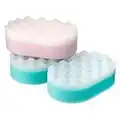 3 x Single Pack Of Coral Bath Massage Sponges Multi Colour Family Pack