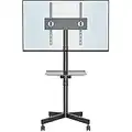 BONTEC Supporto TV da Pavimento per Schermi Plasma/LCD/LED 23-55 Pollici con Ruote, Carrello Staffa Porta Mobile Supporto TV Fino a 25 kg, Max VESA 400 x 400 mm