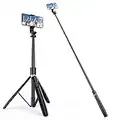 ATUMTEK 61" Selfie Stick Tripod, Sturdy Phone Tripod Stand with Wireless Remote for TikTok, Facetime, Zooming, Compatible with iPhone 14 Pro Max/13/12, Samsung Galaxy S23/S22/Note 20, Google, LG etc