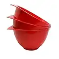 Mixing Bowl with spout and Handle | Red | Set of 3 | Beautifully Bright Coloured Bowl Set | Compact, Stackable & Ergonomically Designed | Proudly Made in The UK