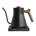 Fellow Stagg EKG Electric Gooseneck Kettle - Pour-Over Coffee and Tea Kettle - Stainless Steel Kettle Water Boiler - Quick Heating Electric Kettles for Boiling Water - Matte Black With Walnut Handle